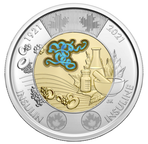 2021 Toonie - Discovery of Insulin - Coloured reverse